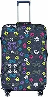 [Pvinnk] Cute dog paw Print Protective Luggage Cover Elastic Washable Suitcase Protector Travel Gear Protector, White, X-Large