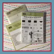 Stampin Up! BIRTHDAY FIESTA Stamps, Dies, DSP & Folder too! ***NEW*** #320