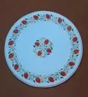 24" white round marble table top coffee inlay lapis antique home decor c7