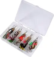 ARTSEWPLY 10Pcs Fishing Spinnerbait Kit with Bright Simulation Baits for Freshwater and Saltwater Fishing Attract Bass Trout Walleye for Lake