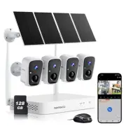 Security Cameras Outdoor Wireless, 4 Cam Kit, No Subscription, Solar-Powered,...