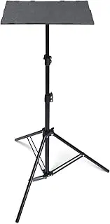 T160 Projector Tripod Stand Foldable Laptop Tripod Projector Bracket with Tripod Tray Multifunctional DJ Racks Projector Stand with Adjustable Height Perfect for Office Home Stage DVD Black One Size