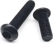 10/50pcs M1.6 M2 M2.5 M3 M4 Black Grade 10.9 Steel ISO7380 Hexagon Hex Socket Head Button Mushroom Allen Bolt Screw (Color : 4mm_M4 (10pcs))