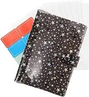 jojofuny 1 Set Removable Budget Binder Decorative Budget Notebook with Zip Pockets Loose Leaf Pocket and Label Portable Cash Organizer for Home Office Travel and Gifting