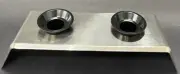 Fraser's WMF Cromargan Holloware Candle Holders 18-8 Nickel- Chrome Steel 8 x 3"