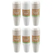 6x 15PK Lemon & Lime 250ml Eco Sugarcane Coffee Cup w/ Lid Biodegradable Sip Mug