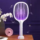 Handheld Fly Swatter Safe Mosquito Trap Lamp 2 in 1 Bug Zapper Office