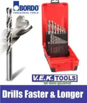 BORDO Deltapoint Cordless Drill HSS 19PCE Drill Set Kit-p&n WOOD,METAL,PLASTIC