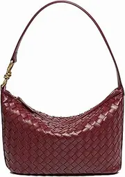 [RISEWRD] Woven Bag for Women, Vegan Leather Tote Bag Summer Beach Retro Purse and Handbag Underarm Bag Handmade Shoulder Bag