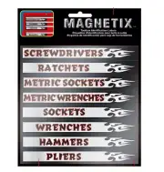 Garage Drawers Magnetic Labels Mechanic Tools Organizer Chest Box Kit Removable