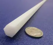 Delrin Acetal White Tint Hex Rod 7/16" (.437") Hex x 48" Length