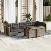 Garden Sofa Set with Cushions Modular Sofa Couch 9 Piece Poly Rattan vidaXL