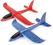 Airplane Toys, 17.5" Large Throwing Foam Plane, Durable Anti-collision Flight Mode Glider Plane, Outdoor Yard Sport Family Game Flying Party Favours Foam Airplane Toy Festival Gifts for Kids Toddlers