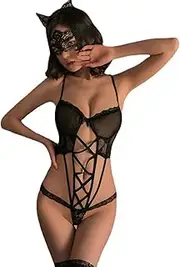 [JINZIJINYU] Women Babydoll Lingerie Erotic Lingerie Sexy Pure Desire Three Point Uniform Temptation Bed Flirting Bundled Hollow One Piece Female
