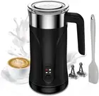 4-in-1 Milk Frother – 10.1Oz Hot/Cold Foam Maker & Milk Warmer (Black)