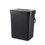 Cupboard Door Hanging Trash Can Wall Mounted Rubbish Bin Push-top Trash Can Lid Black