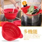 Collapsible Colander with Handle Food Grade Silicone Colander Strainer ₩₩
