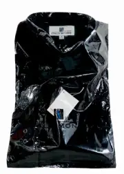 NWT Italo Mondo Mens Shirt Black Long Sleeve Button Up Sz 16 32/33