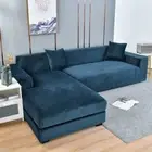 Velvet Plush Sofa Cover All-inclusive Elastic Sectional Couch Cover Longue Cover