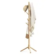 Haddockway Wooden Coat Rack Stand with 8 Hooks New Zealand Pine 3 Adjustable ...
