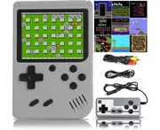 Handheld Game Console Retro Game Console with 500 Classic FC Games Portable Game Console with 3 Inch Screen Support TV Connection and 2 Players - Gray