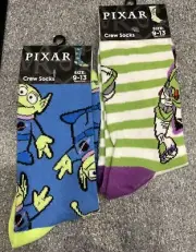 Pixar Disney Alien Buzz Socks 2 Pair New