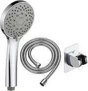 [KAIYING] Handheld Shower Head with 5 Spray Setting Modes, Self Adhesive Water Saving Showerhead, Multi-Functions, Bathroom Accessories w/ 59'' Hose, Bracket, Chrome