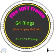 Trampoline Mat 10ft Frame 64 V-ring 8 Rows Stitching 103" For 5.3"-5.7" Spring