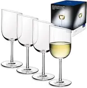 [Villeroy & Boch] NewMoon Set, 4 Pieces, Elegant, Modern Sloping White Wine, Crystal Glass, Transparent, Dishwasher Safe