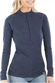 [MERIWOOL] Women's Merino Wool Midweight Half Zip Top - Choose Your Size & Color