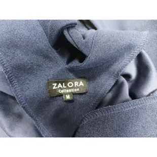 【ZALORA】藍色七分袖典雅洋裝