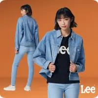 在飛比找momo購物網優惠-【Lee 官方旗艦】女裝 牛仔外套 / 刷白短版 淺藍洗水 