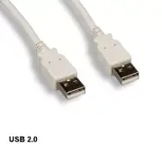 KNTK 15ft USB 2.0 Type A Cable 28AWG Charge Sync Data Transfer Beige Color