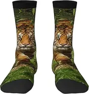 [EdWal] Soft tiger in the jungle print Moisture Wicking Socks Sports Socks for Men and Women Warm thermal Boot Hiking Socks