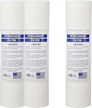 Baoblaze 3pcs 1/5 10" Sediment Water Filter Replacement Cartridge for Any Standard House Sediment Filtration Parts, 5 Micron