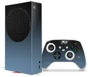 Skin Wrap for XBOX Series S Console Controller Smooth Fades Blue Dust Black