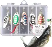 Fishing Bait - Trout Spinner Baits,Metal Spinnerbait Bass Fishing Lures Kit with Tackle Boxes for Swimbait Trout Freshwater Saltwater