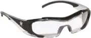 MCR Safety Safety Glasses Black & Silver Frame Clear Lens HL110AF Hellion