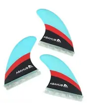 Surfboard Thruster Fins Set, Compatible with Future Style Fin Fiberglass Blue