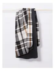 [Heritage] Winter Check Sherpa Blanket in Charcoal Check