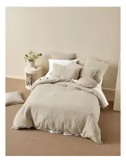 [Linen House] Vista Quilt Cover Set in Pebble