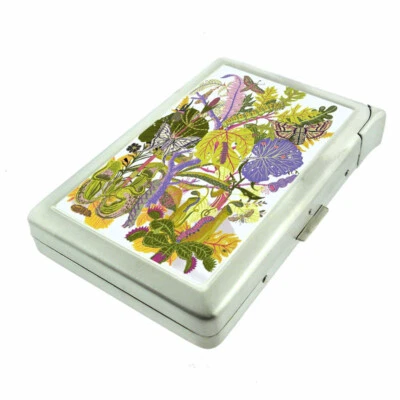 Plant Bug Art Em1 Cigarette Case with Built in Lighter Metal Wallet