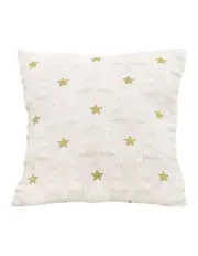 [Soga International] Celestial Textured Gold Star Pattern Cushion in 45cm in Cream