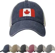 Canada Flag Sun Hats for Men Women Flag of Canada Cowboy Mesh Baseball Cap Canadians Trucker Hat
