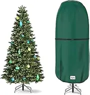Riuog Upright Christmas Tree Storage Cover,Tear Resistant Adjustable 9 FT Christmas Tree Storage Bag for Assembled Tree Standing with Ornaments,Xmas Tree Cover Waterproof, Dustproof