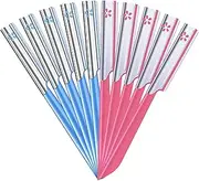 10 Pieces Eyebrow Razor for Women Facial Shaver Razor Brow Shaper Eyebrow Trimmer Dermaplaner Shaping Tool with Cover (Pink+Blue)
