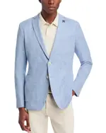 John Varvatos Star Usa Cotton & Linen Chevron Slim Fit Unstructured Sport Coat
