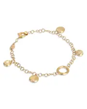Marco Bicego 18K Yellow Gold Jaipur Textured Disc Charm Bracelet