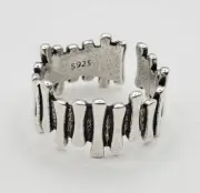 925 Sterling Silver Adjustable Size Gothic Style Unique Bones Ring