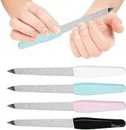 Nail File for Natural Nails | Stainless Steel Nail Supplies Manicure Stick,Anti-Slip Handle Emery Boards Manicure Tools for Beginners Professionals